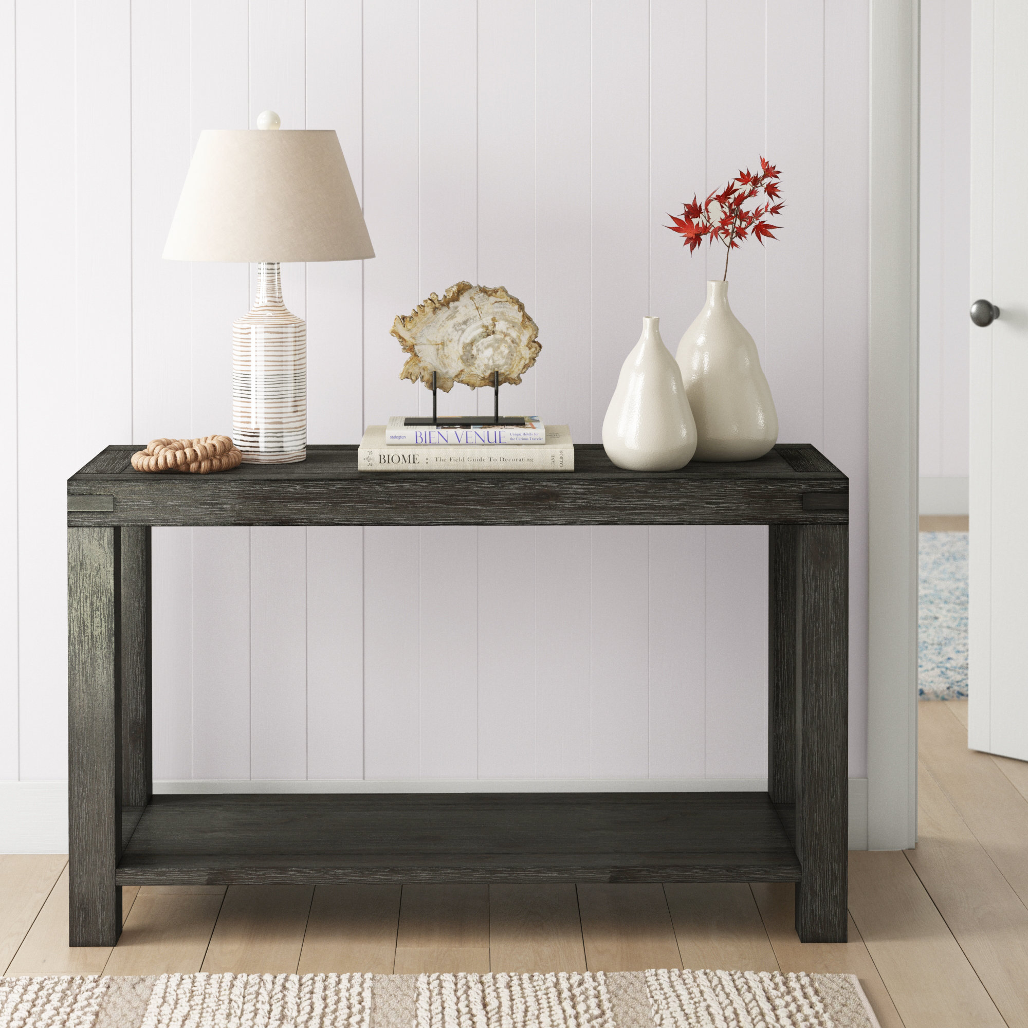 Kaicey 50 Solid Wood Console Table Canora Grey